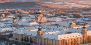 eger látnivalók télen – egri vár havas panoráma